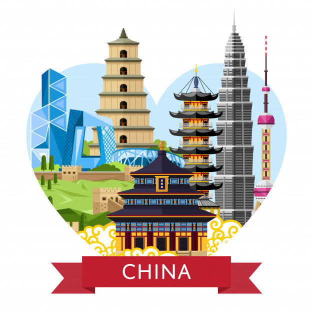 china travel concept with famous asian buildings 124507 2299